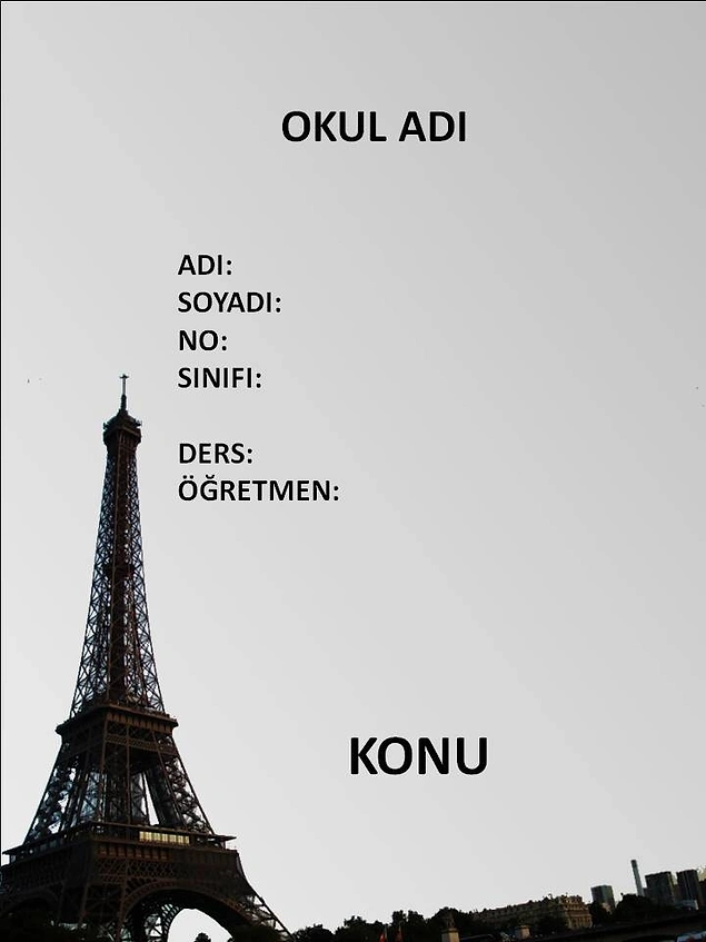 Ödev kapağını hazırlaması ise, başlı başına bir ödev konusudur.