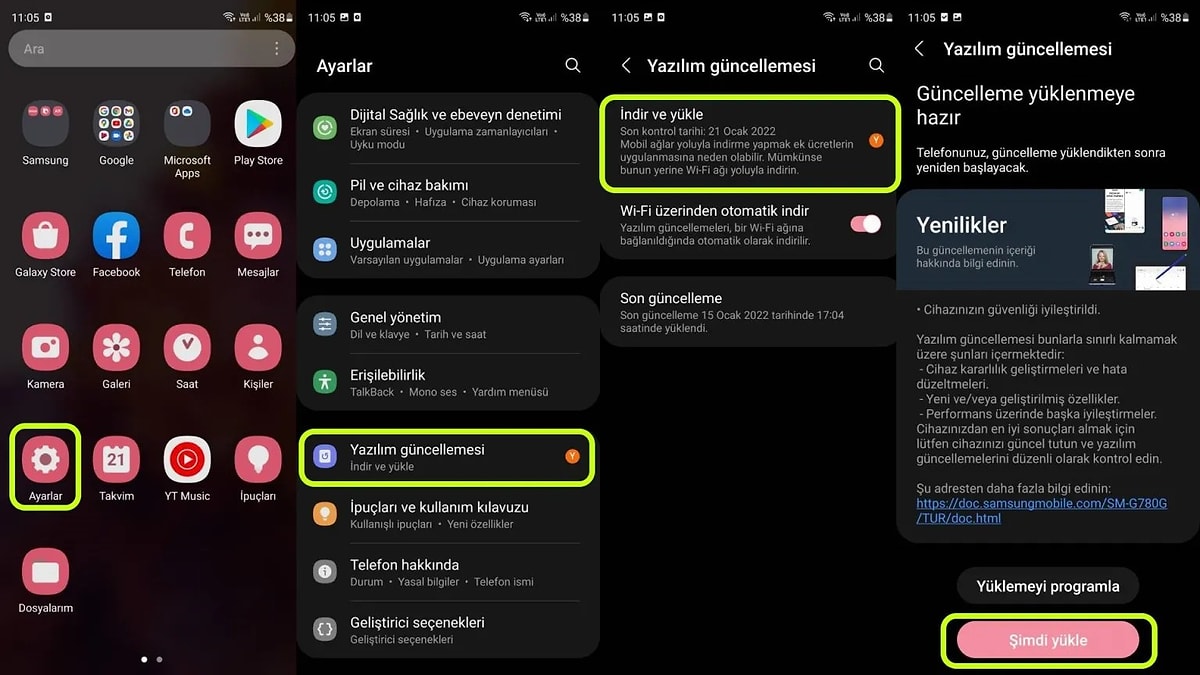 Android 12 Tabanlı One UI 4 Güncellemesi Alacak Samsung Modelleri ve