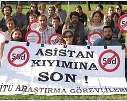 Üniversite Asistanlarından Yök Önünde Protesto