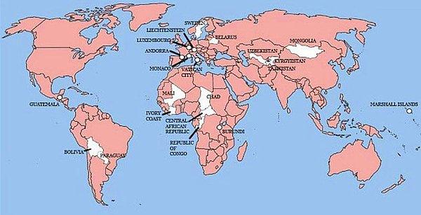 4. Britanya'nın hiç işgal etmediği 22 ülke.