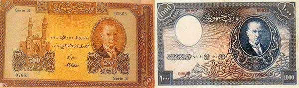 500 ve 1000 TL'lik banknotlar ilk defa basılmıştı..