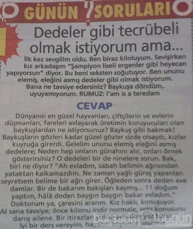 9. Dedeler gibi tecrübeli olmak istiyorum
