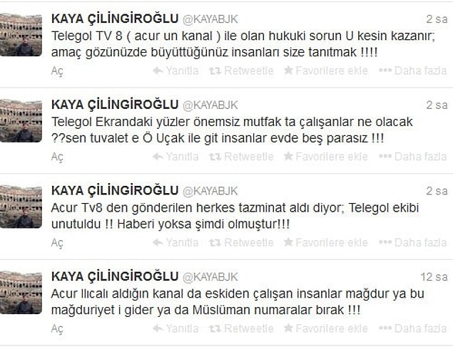 İşte o tweetler