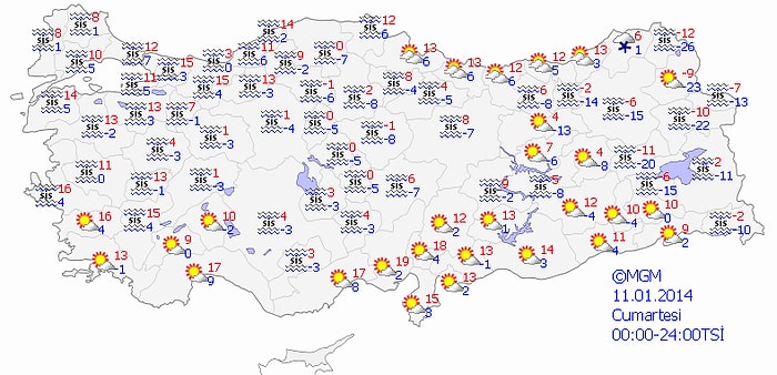 Meteoroloji'den Buzlanma, Don ve Sis Uyarısı