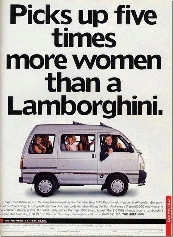 Daihatsu: Lamborghini'den 5 kat daha fazla kadın taşır