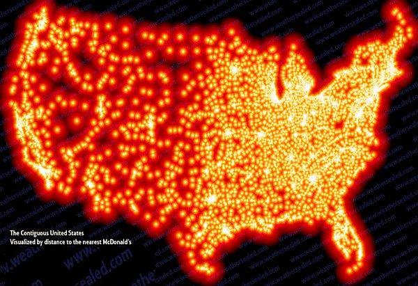 4. Amerika'da ki McDonalds'ların sıcaklık haritası