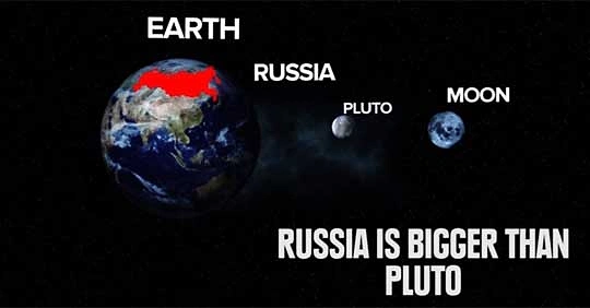 Rusya Pluto'dan daha büyüktür