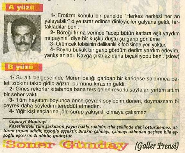 9. Tüm Hayatım Boyunca Önce Çeyrek Söyledim Döneri, Doymazsam Bi Çeyrek Daha Söyledim Tereddüt Etmeden