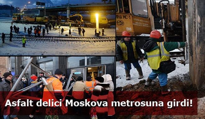 Asfalt Delici Moskova Metrosuna Girdi