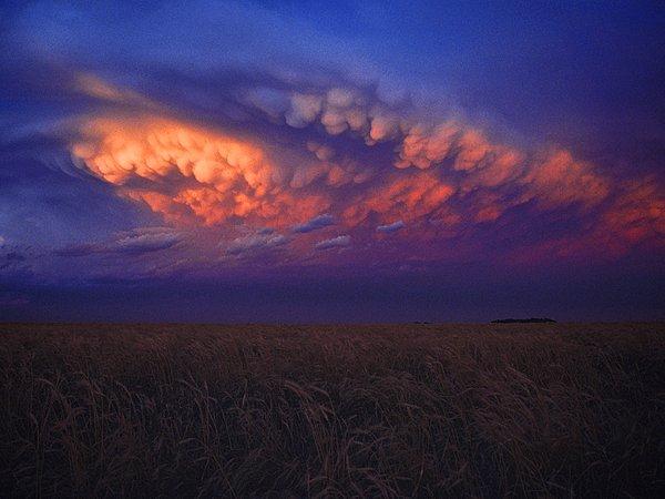 Fırtınada gün batımı - Kansas ABD