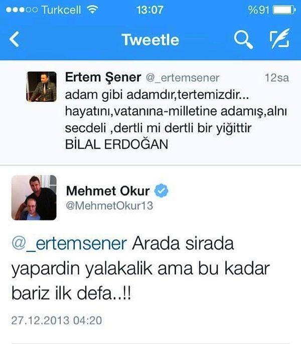 Ertem Şener ile Mehmet Okur daha önce de Twitter'da tartışmıştı.