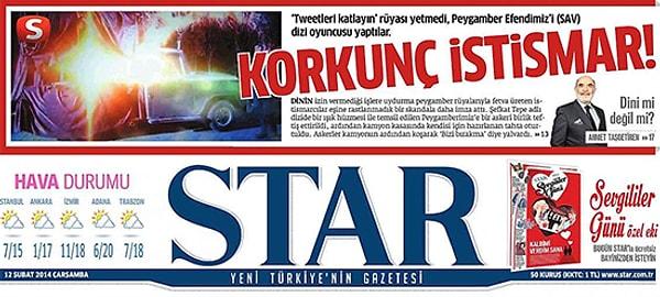 Star gazetesi haberi “Korkunç istismar” başlığıyla sürmanşetine taşıdı