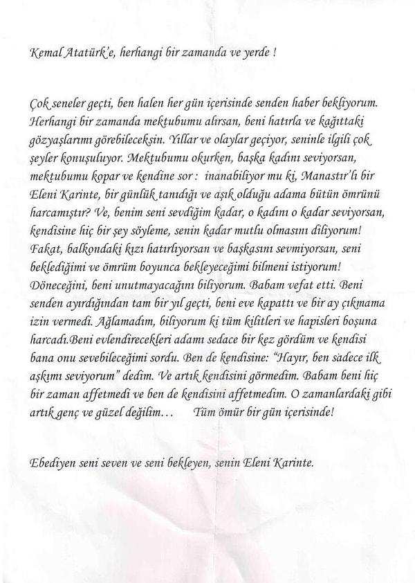 Eleni Karinte’nin Atatürk’e yazdığı aşk mektubu