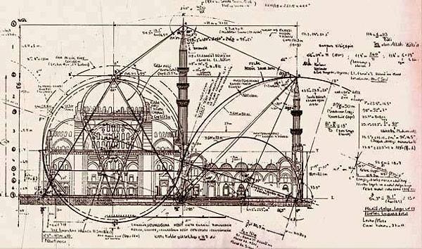 6. 1543 yılında İstanbul'da Mimar Sinan tarafından yapılan, Süleymaniye Camisi'nin planı