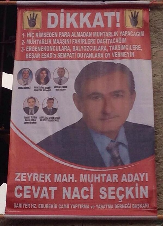 2. Zalimlere, kötülere yenilmeyip dik duran muhtar adayı
