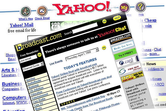 8. Yahoo broadcast.com'u satın aldı, 5.2 Milyar $, 1999