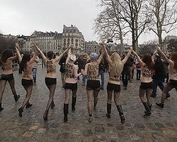 Femen'e Fransa'da Şok...