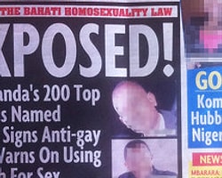 Uganda'da Bir Gazeteden 200 İsimlik 'Eşcinsel Listesi'
