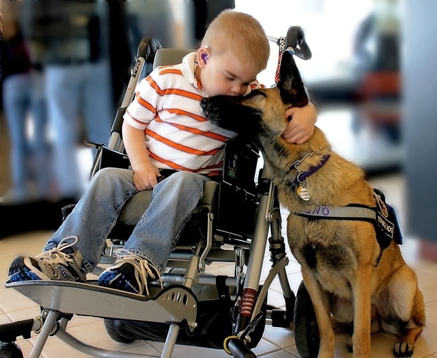 2. Lucas Hembree ve rehber köpeği Juno sarıldıklarında