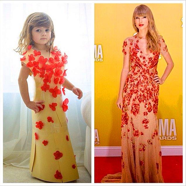 Taylor Swift'in Country Music Awards'da giydiği Jenny Packham imzalı elbise.