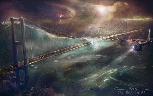 4. Boğaz Köprüsü Dev Tsunami Dalgaları Altında