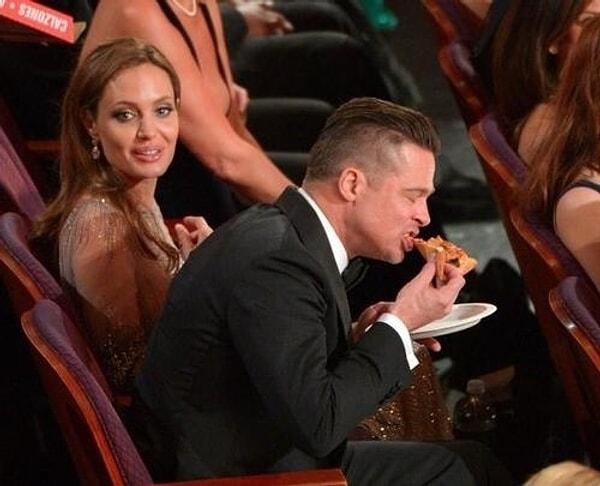 3. Brad Pitt'in pizza götürmesi