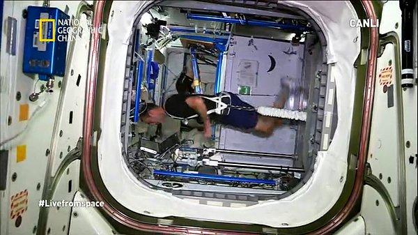 Astronotlar bu şekilde spor yapıyorlar