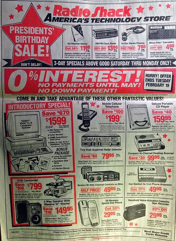 11. 1991'deki bir teknoloji marketin ilanında olan tüm cihazlar şu an cep telefonunun içinde var