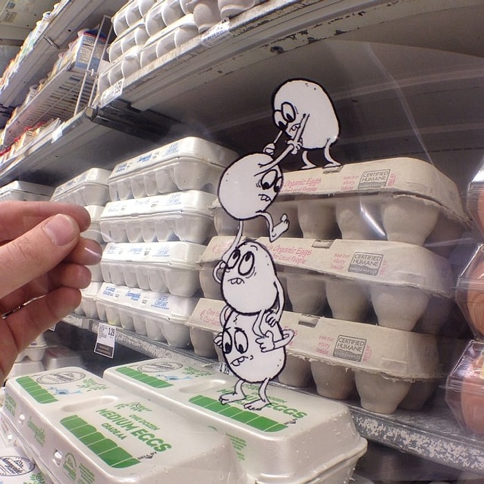 Şeffaf Kağıtlara Çizim Yaparak Gerçek Dünyaya Montaj Yapan Sanatçının Eğlenceli Dünyası