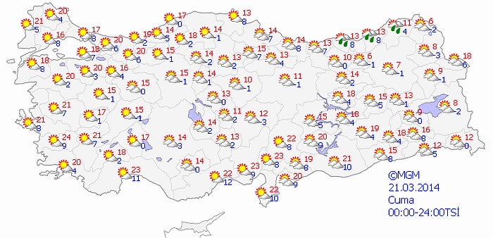 Yurdun Büyük Kesiminde Hava Az Bulutlu ve Açık