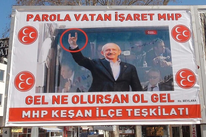 MHP Kılıçdaroğlu'nun İşaretini Afiş Yaptı