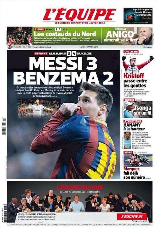 L'EQUIPE - Messi:3 Benzema:2