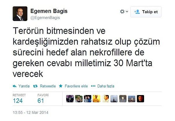 İşte Egemen Bağış'ın özür dilemesine sebep olan o tweet