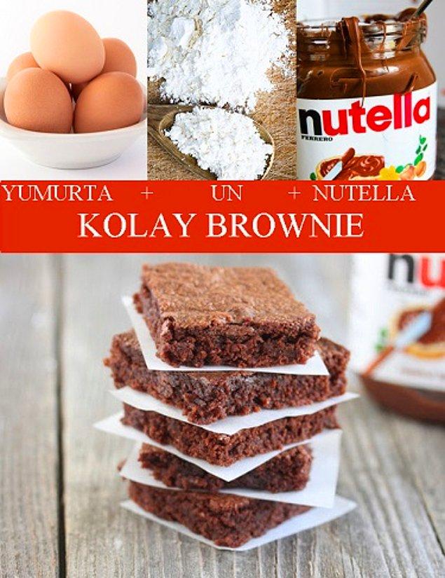 5. Yumurta, Un, Nutella = Kolay Brownie