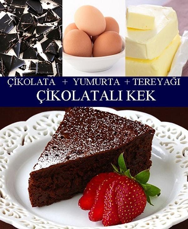 20. Çikolata, Yumurta, Tereyağı = Çikolatalı Kek