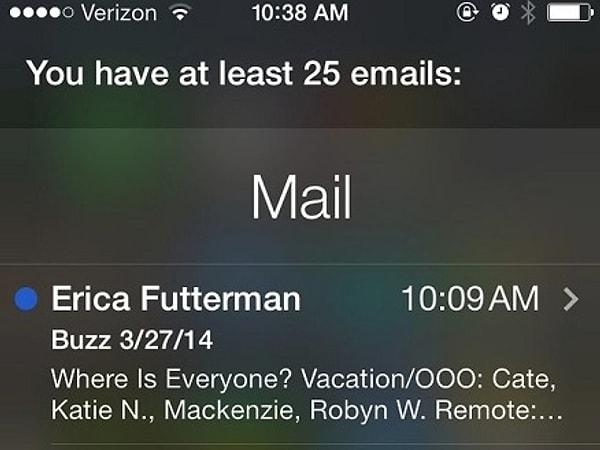 15. Siri'ye e-postalarınızı sesli okutabilirsiniz