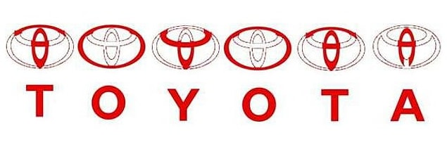 Логотип «Toyota» содержит все буквы в название бренда.