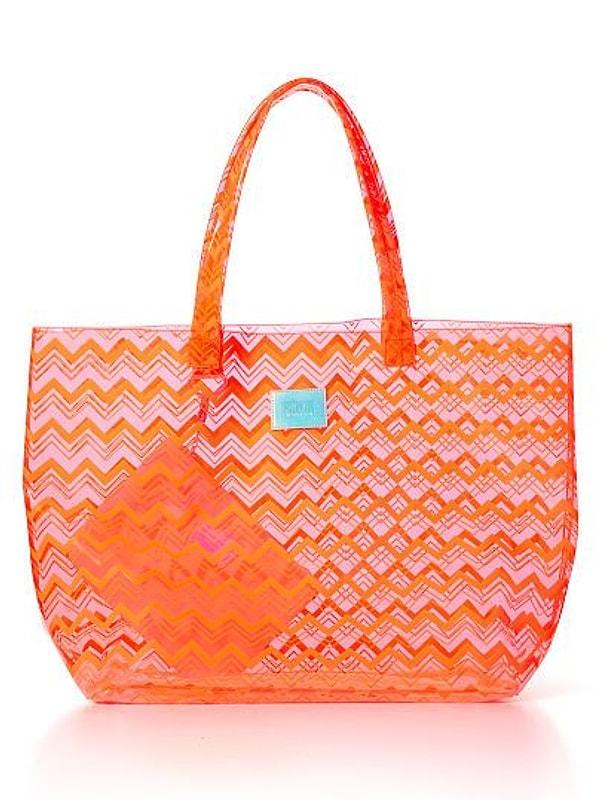 Victoria's Secret Beach Tote Bag - Neon Coral