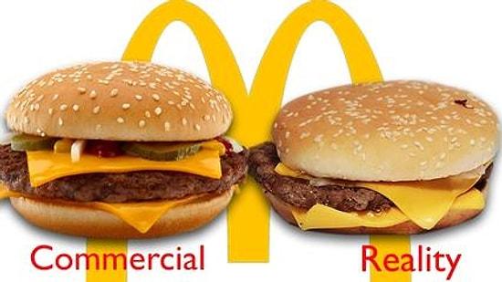 Gerçek hayatta ve reklamlarda McDonald's hamburgerleri !