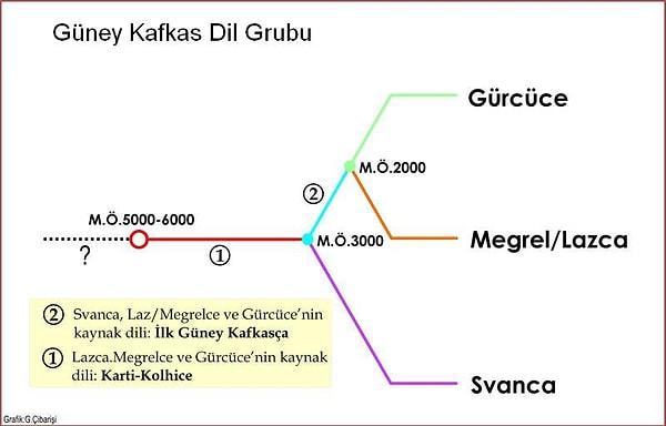 15. Kafkas dilleri ailesinden olup Gürcüce, Megrelce ve Svanca ile birlikte Güney Kafkas dilleri koluna ait bir dildir.