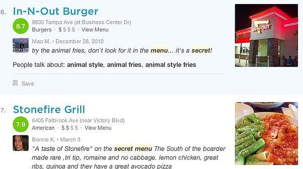 16. Foursquare püf noktaları: Gittiğiniz restoranların menü dışında yaptıkları yemekleri öğrenmek istiyorsanız yorumlar arasında "gizli", "tavsiye" gibi kelimeleri aramayı deneyin.