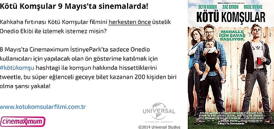 "Kötü Komşular" Filmini Herkesten Önce Onedio Özel Gösteriminde Bedavaya İzle!