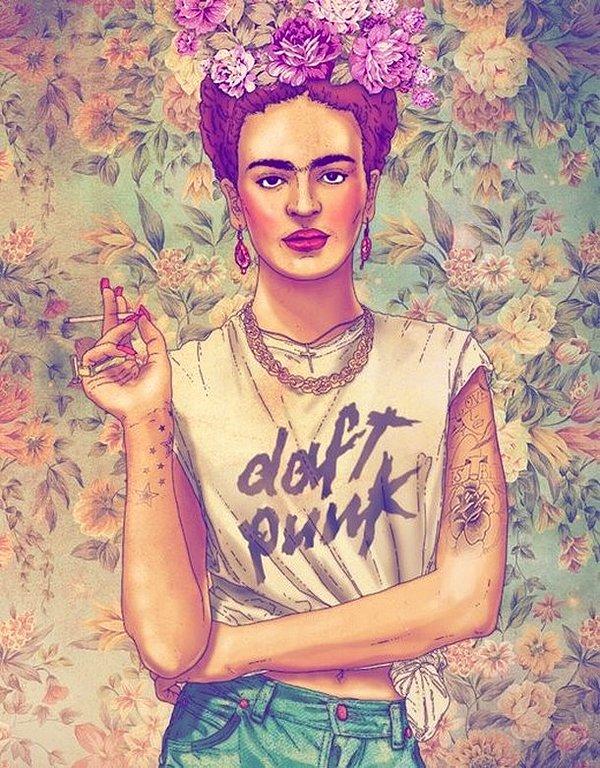 Daft Punk dinleyen Frida Kahlo