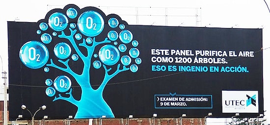 1200 Ağaç Gücünde: Kirli Havayı Emen Billboard