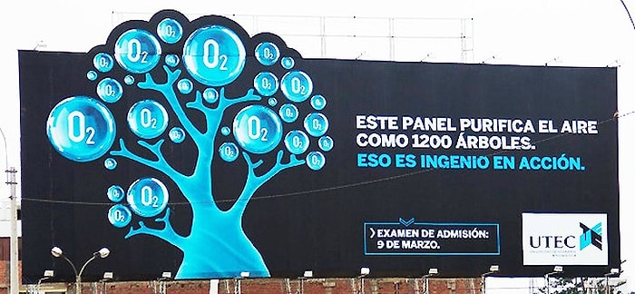 1200 Ağaç Gücünde: Kirli Havayı Emen Billboard