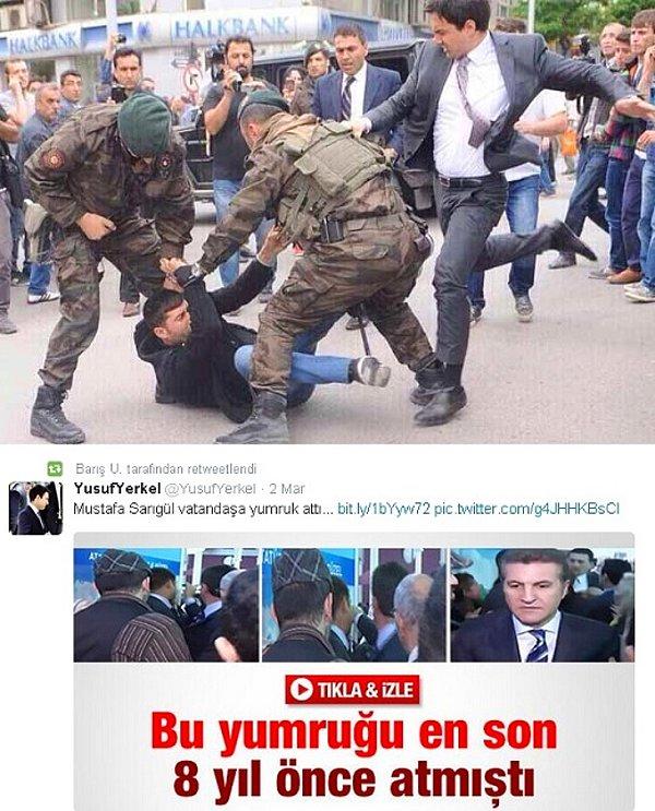 16. Başbakanlık müşaviri Yusuf Yerkel, Mustafa Sarıgül'ü vatandaşa yumruk attı diye eleştirirken, kendisi Soma'da yerde yatan vatandaşı tekmelememeliydi