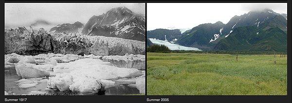 15. 88 yıl içinde Pedersen Buzulu'nda yaşanan çarpıcı değişim gözler önünde.