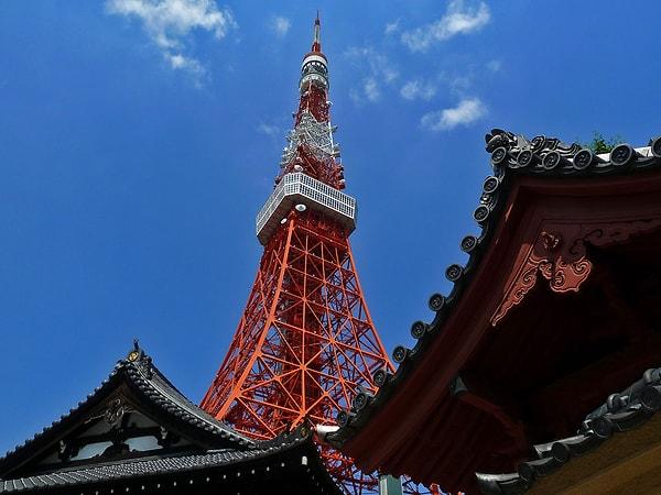 11. TOKYO KULESİ : Tokyo kentinde yer alan 333 metre yüksekliğinde ve dünyanın en yüksek kendinden destekli çelik kulesidir.