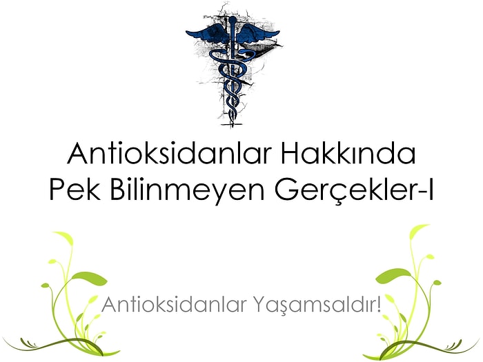 Antioksidanlar Hakkında Pek Bilinmeyen Gerçekler-I