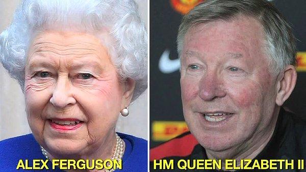 2. Eski Mancheter United Menajeri Alex Ferguson ve Birleşik Krallık Kraliçesi II. Elizabeth